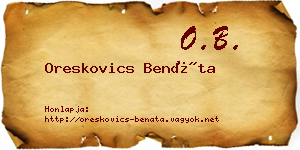 Oreskovics Benáta névjegykártya